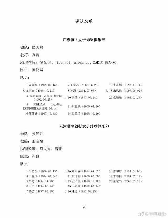 
今天女排联赛首日角逐赛程 直播平台和各队参赛名单：八一队缺席“BJL平台官网”(图9)